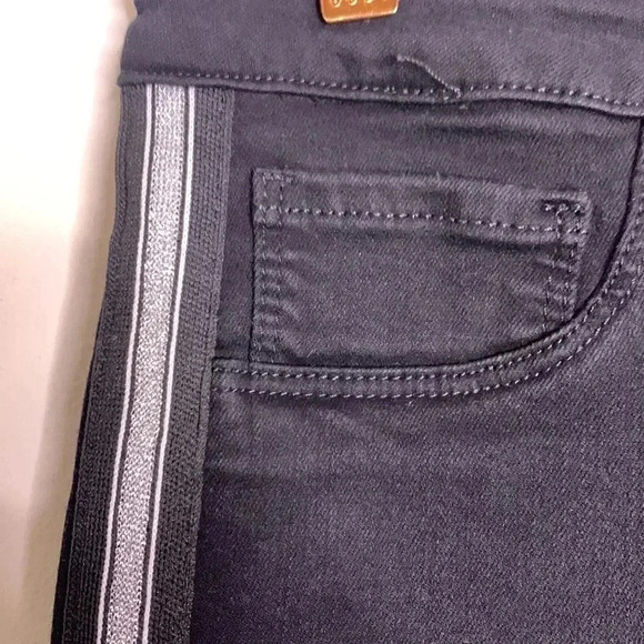 L'Agence Margot Tuxedo Stripe High Rise Skinny Jeans Black Silver Size 26 - Picture 7 of 8